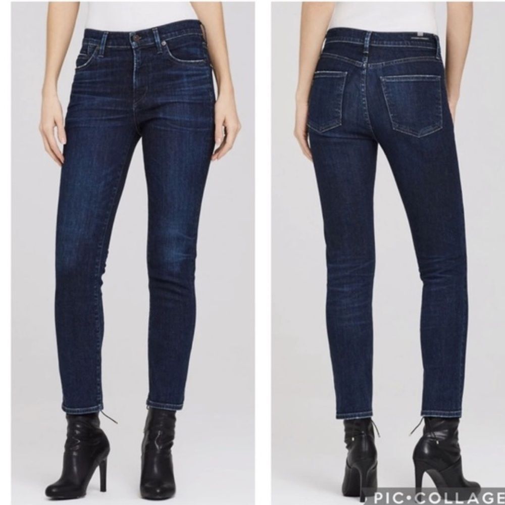 Citizens Of Humanity Cara Cigarette High Rise Ankle Jeans Dark Wash Size 30